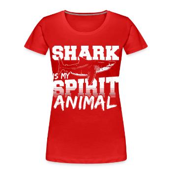 Shark Is My Spirit Animal Shark Fin Ocean Fish - Women's Premium Organic T-Shirt - red - Front - Mia (176cm)