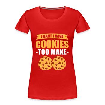 Backen Kuchen Bäckerei Konditorei Kochen Küche Leb - Frauen Premium Bio T-Shirt - Rot - Vorne - Mia (176cm)