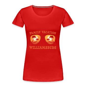 Family Vacation Williamsburg Brooklyn City Trip - Women's Premium Organic T-Shirt - red - Front - Mia (176cm)