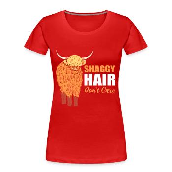 Shaggy Hair Don't Care Highland Cattle Breeder - Frauen Premium Bio T-Shirt - Rot - Vorne - Mia (176cm)