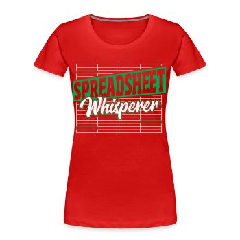 Comptable Feuille de calcul comptable Statist - T-shirt bio Premium Femme - rouge - Devant - Mia (176cm)