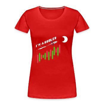 I'm A Hodler Cryptocurrency Crypto - Women's Premium Organic T-Shirt - red - Front - Mia (176cm)