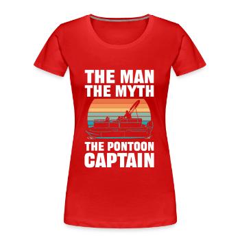 The Man the Myth the Pontoon Captain Pontooning - Women's Premium Organic T-Shirt - red - Front - Mia (176cm)
