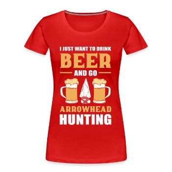 Arrowhead Hunting Arrowhead Hunting Arrowhead-Sa - T-shirt bio Premium Femme - rouge - Devant - Mia (176cm)