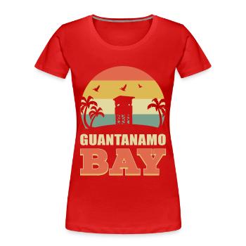 Guantanamo Bay GTMO Land Mine Barbed Wire Point - Women's Premium Organic T-Shirt - red - Front - Mia (176cm)