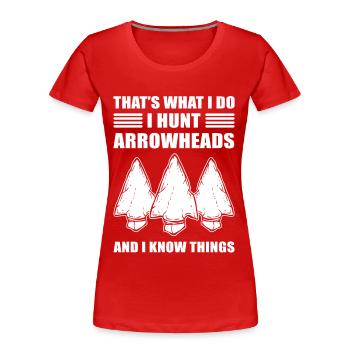 Arrowhead Hunting Arrowhead Hunting Arrowhead-Sa - T-shirt bio Premium Femme - rouge - Devant - Mia (176cm)