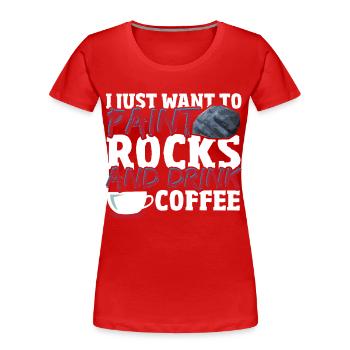 Pierres Peinture Pierres Pierre Pierres Happy Stones Au - T-shirt bio Premium Femme - rouge - Devant - Mia (176cm)