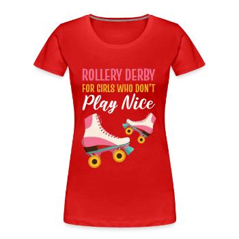 Roller Skating Skater Rollerblades Roller Derby Ha - Frauen Premium Bio T-Shirt - Rot - Vorne - Mia (176cm)