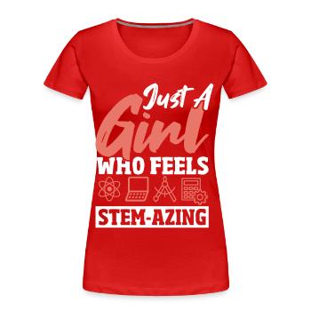 Steminist Science Technologie Droits des femmes - T-shirt bio Premium Femme - rouge - Devant - Mia (176cm)