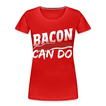 Speck Schinken Eier Schwein - Frauen Premium Bio T-Shirt - Rot - Vorne - Mia (176cm)