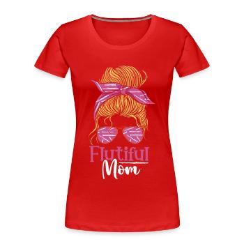 Flutiful Mom Flute Mom Marching Band - Women's Premium Organic T-Shirt - red - Front - Mia (176cm)