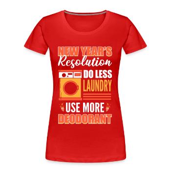 New Year's Resolution New Year's Day New Years - Frauen Premium Bio T-Shirt - Rot - Vorne - Mia (176cm)
