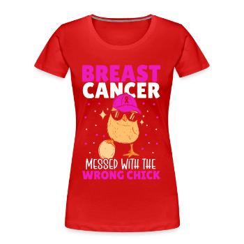 I'm A Survivor Cancer Messed With Wrong Girl - Frauen Premium Bio T-Shirt - Rot - Vorne - Mia (176cm)