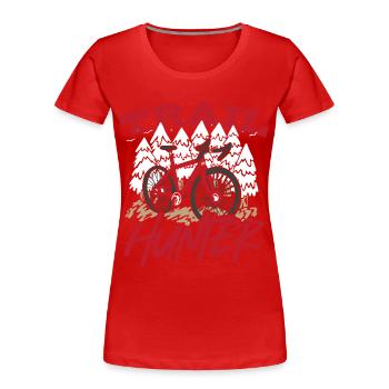 Trail Hunter MTB Mountain Biking - Women's Premium Organic T-Shirt - red - Front - Mia (176cm)