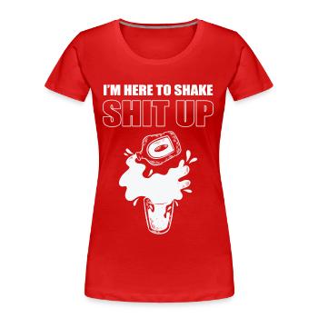 Je suis ici pour secouer la merde Barman Mixologue - T-shirt bio Premium Femme - rouge - Devant - Mia (176cm)