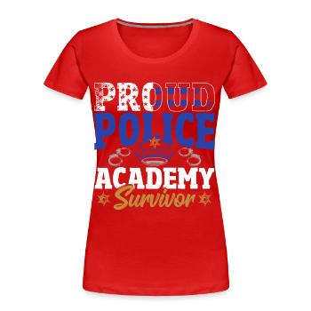 Fier policier survivant de l’Académie de police Policier survivant - T-shirt bio Premium Femme - rouge - Devant - Mia (176cm)