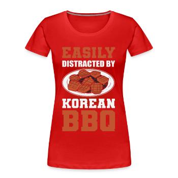 Koreanisches BBQ Barbeque Asiatisch - Frauen Premium Bio T-Shirt - Rot - Vorne - Mia (176cm)
