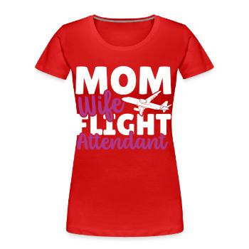 Flugbegleiter Flugbegleiterin Luftfahrt Fliegen - Frauen Premium Bio T-Shirt - Rot - Vorne - Mia (176cm)