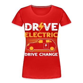 Énergie renouvelable Énergie renouvelable Grand fan - T-shirt bio Premium Femme - rouge - Devant - Mia (176cm)