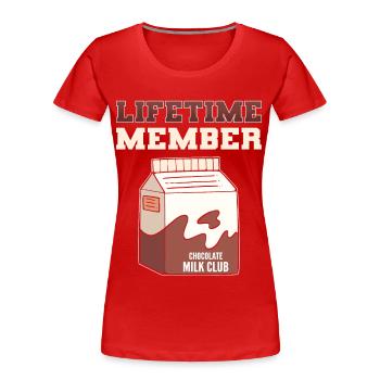 Milchschokolade Schokoladenmilch Milchshake Schoko - Frauen Premium Bio T-Shirt - Rot - Vorne - Mia (176cm)