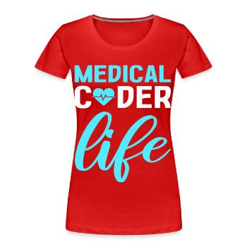 Medical Coder Life Clinical Coder Medical Coding - Frauen Premium Bio T-Shirt - Rot - Vorne - Mia (176cm)