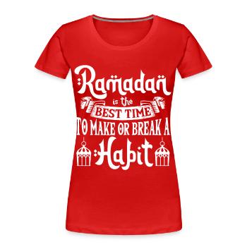 Ramadan Ramadan Mubarak islamisch Muslim Eid - Frauen Premium Bio T-Shirt - Rot - Vorne - Mia (176cm)