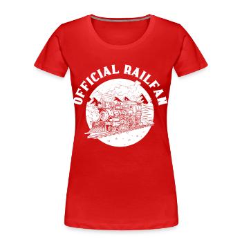 Official Railfan Railroad Trainspotter Railroad - Women's Premium Organic T-Shirt - red - Front - Mia (176cm)