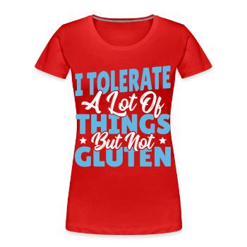 Glutenfrei Gluten frei Glutenfreie Diät Getreide - Frauen Premium Bio T-Shirt - Rot - Vorne - Mia (176cm)