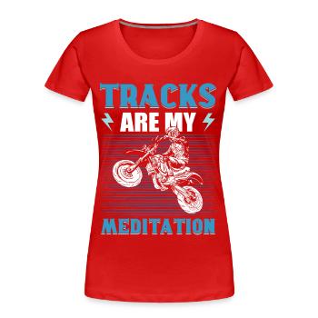 Motocross Dirt Bike Motocrossing Racing - Frauen Premium Bio T-Shirt - Rot - Vorne - Mia (176cm)