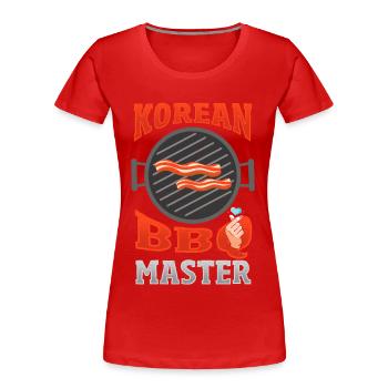Koreanisches BBQ Barbeque Asiatisch - Frauen Premium Bio T-Shirt - Rot - Vorne - Mia (176cm)