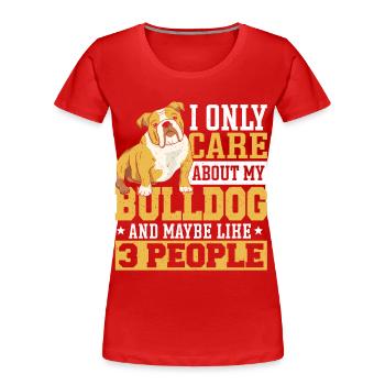 Bulldog Bouledogue anglais Hundelieb Hund - T-shirt bio Premium Femme - rouge - Devant - Mia (176cm)