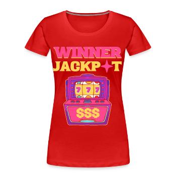 Winner Jackpot Lucky Slot Machine - Women's Premium Organic T-Shirt - red - Front - Mia (176cm)