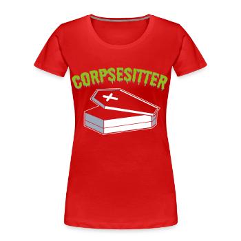 Corpsesitter Mortician Funeral Director - Women's Premium Organic T-Shirt - red - Front - Mia (176cm)