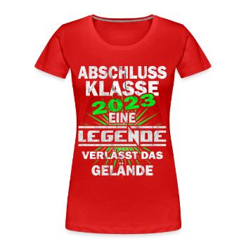 Abschlussklasse 2023 Abitur 2023 - Frauen Premium Bio T-Shirt - Rot - Vorne - Mia (176cm)