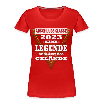 Abschlussklasse 2023 Abitur 2023 - Frauen Premium Bio T-Shirt - Rot - Vorne - Mia (176cm)