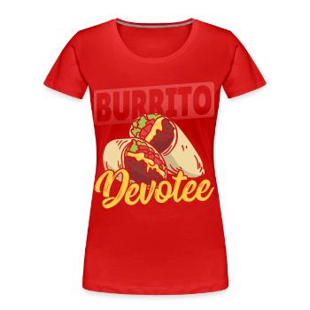 Burrito Pendentif Burritos Taco Famille - T-shirt bio Premium Femme - rouge - Devant - Mia (176cm)