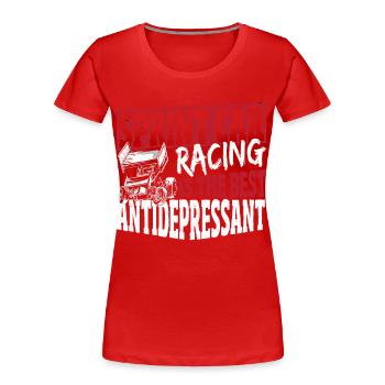 Sprint Car Racing est le meilleur antidépresseur - T-shirt bio Premium Femme - rouge - Devant - Mia (176cm)