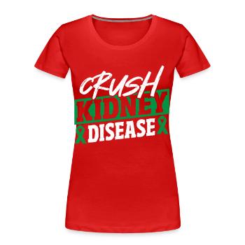 Nierenkrankheit vernichten Grüne Schleife - Frauen Premium Bio T-Shirt - Rot - Vorne - Mia (176cm)