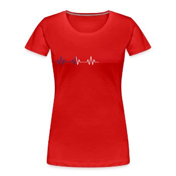 Pferd & Westernreiterin | Westernreiten - Frauen Premium Bio T-Shirt - Rot - Vorne - Mia (176cm)