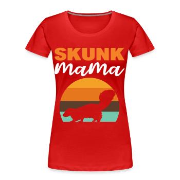 Stinktier-Mama - Frauen Premium Bio T-Shirt - Rot - Vorne - Mia (176cm)
