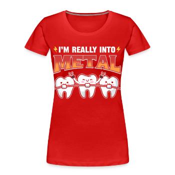 Ich bin wirklich in Metall Kieferorthopäden - Frauen Premium Bio T-Shirt - Rot - Vorne - Mia (176cm)
