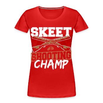 Tontaubenschießen Champ Tontaubenschießen - Frauen Premium Bio T-Shirt - Rot - Vorne - Mia (176cm)