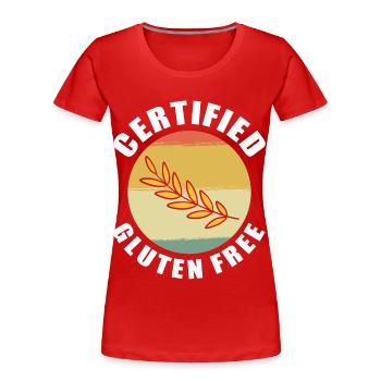 Zertifiziert glutenfrei - Frauen Premium Bio T-Shirt - Rot - Vorne - Mia (176cm)