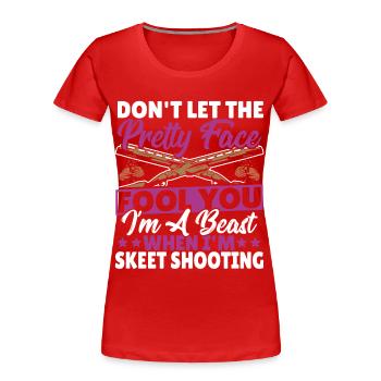 Tontaubenvogel Jäger Sport Skeetschießen - Frauen Premium Bio T-Shirt - Rot - Vorne - Mia (176cm)