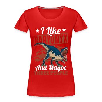 Paläontologie Dinosaurier Dino Raubtier Baryonyx - Frauen Premium Bio T-Shirt - Rot - Vorne - Mia (176cm)