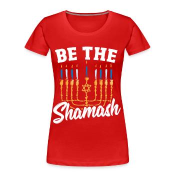 Festival der Lichter Acht Nächte und Tage Menorah - Frauen Premium Bio T-Shirt - Rot - Vorne - Mia (176cm)