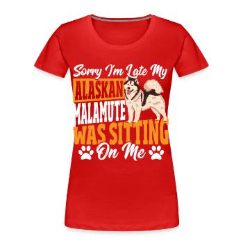 Alaskan Malamute Liebhaber Alaskan Malamute Rasse - Frauen Premium Bio T-Shirt - Rot - Vorne - Mia (176cm)