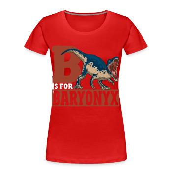 Dinosaurier Prähistorisch Dino Raubtier Baryonyx - Frauen Premium Bio T-Shirt - Rot - Vorne - Mia (176cm)