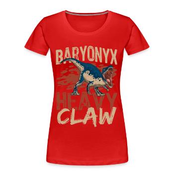 Prähistorischer Baryonyx Dinosaurier-Liebhaber - Frauen Premium Bio T-Shirt - Rot - Vorne - Mia (176cm)