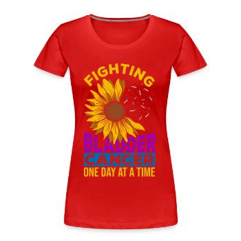 Chemo Blase Gesundheit Blasenkrebs Schleife Kampf - Frauen Premium Bio T-Shirt - Rot - Vorne - Mia (176cm)